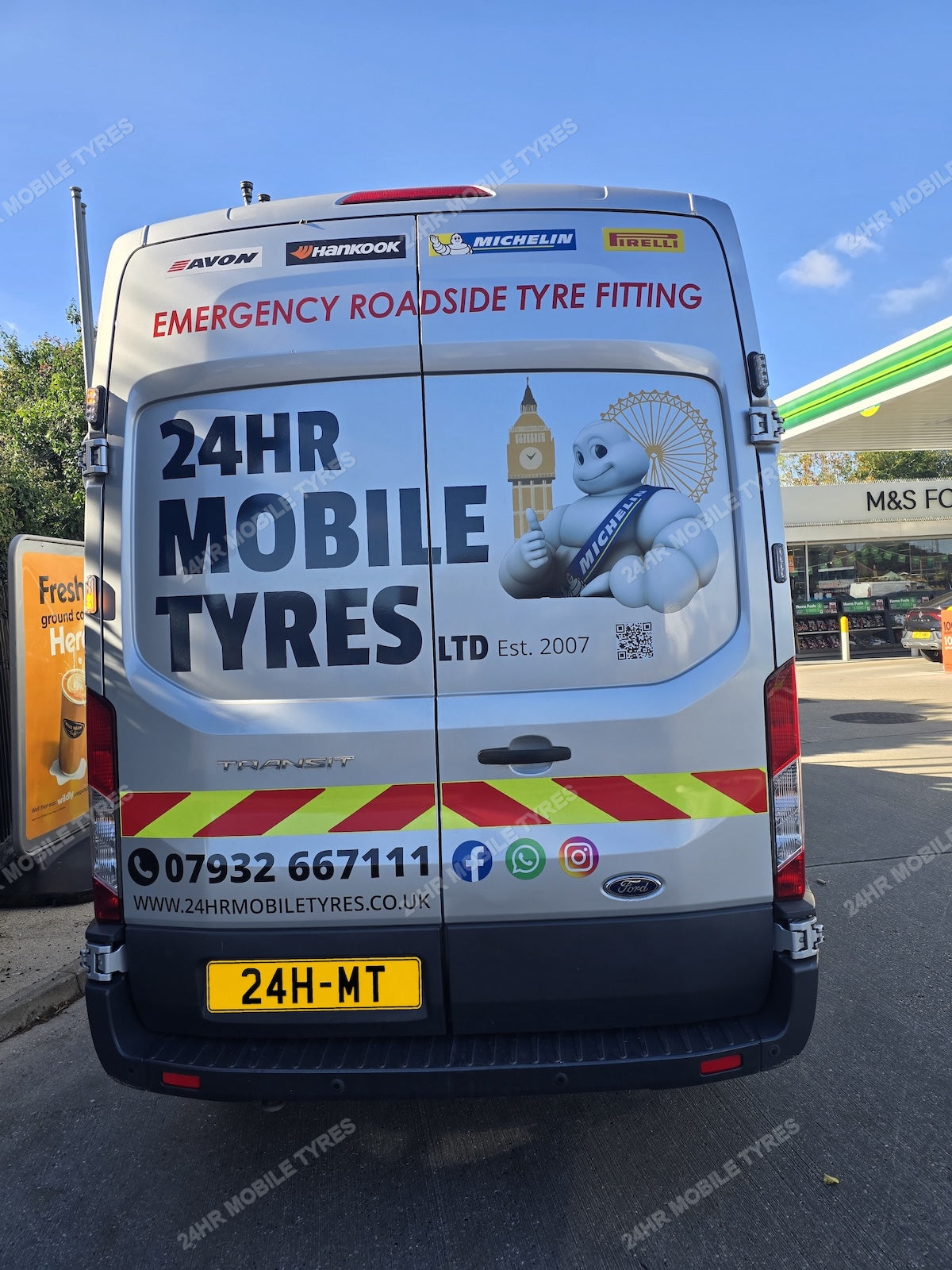 Branded Mobile Tyres Van Rear - 24HR Mobile Tyres automotive photograph